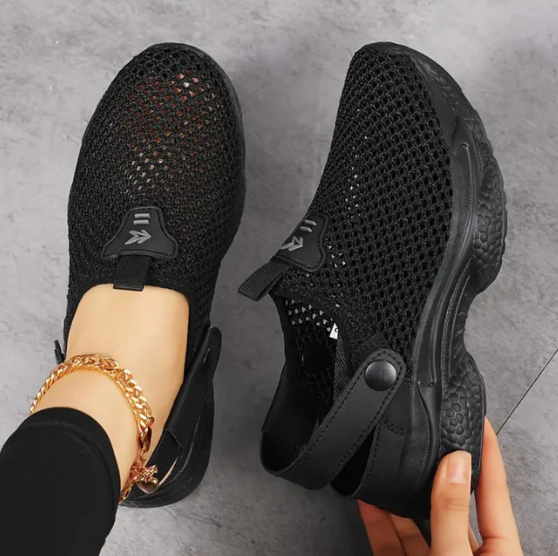 Women's Summer Mesh Sneakers with Adjustable Buckle – Breathable and Lightweight