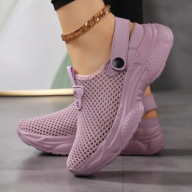 Women's Summer Mesh Sneakers with Adjustable Buckle – Breathable and Lightweight