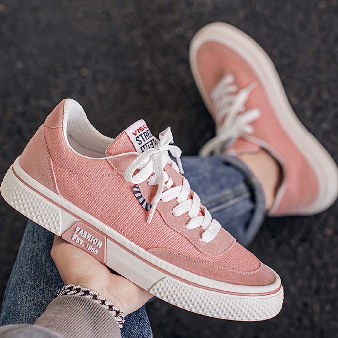 Sneakers Skater Uomo Basse con Lacci e Suola Piatta – Stile Casual Urbano
