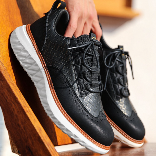 Sneakers Ibride da Uomo con Punta Cucita a Mano, Lati Elastici e Suola Antiscivolo
