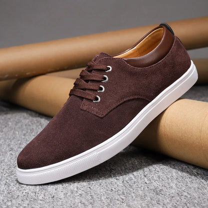 Zapatos de hombre de efecto ante con cordones y forro de piel