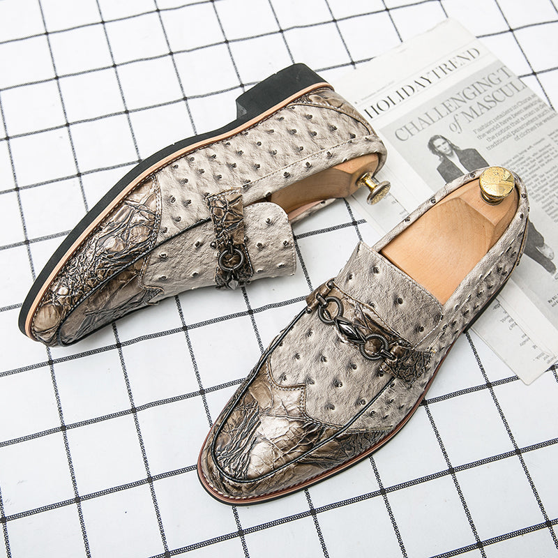 Slip-on herremokkasiner med tekstureret overdel – elegant hverdagsstil