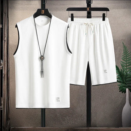 Completo Estivo Uomo Due Pezzi con Canotta e Pantaloncini con Coulisse