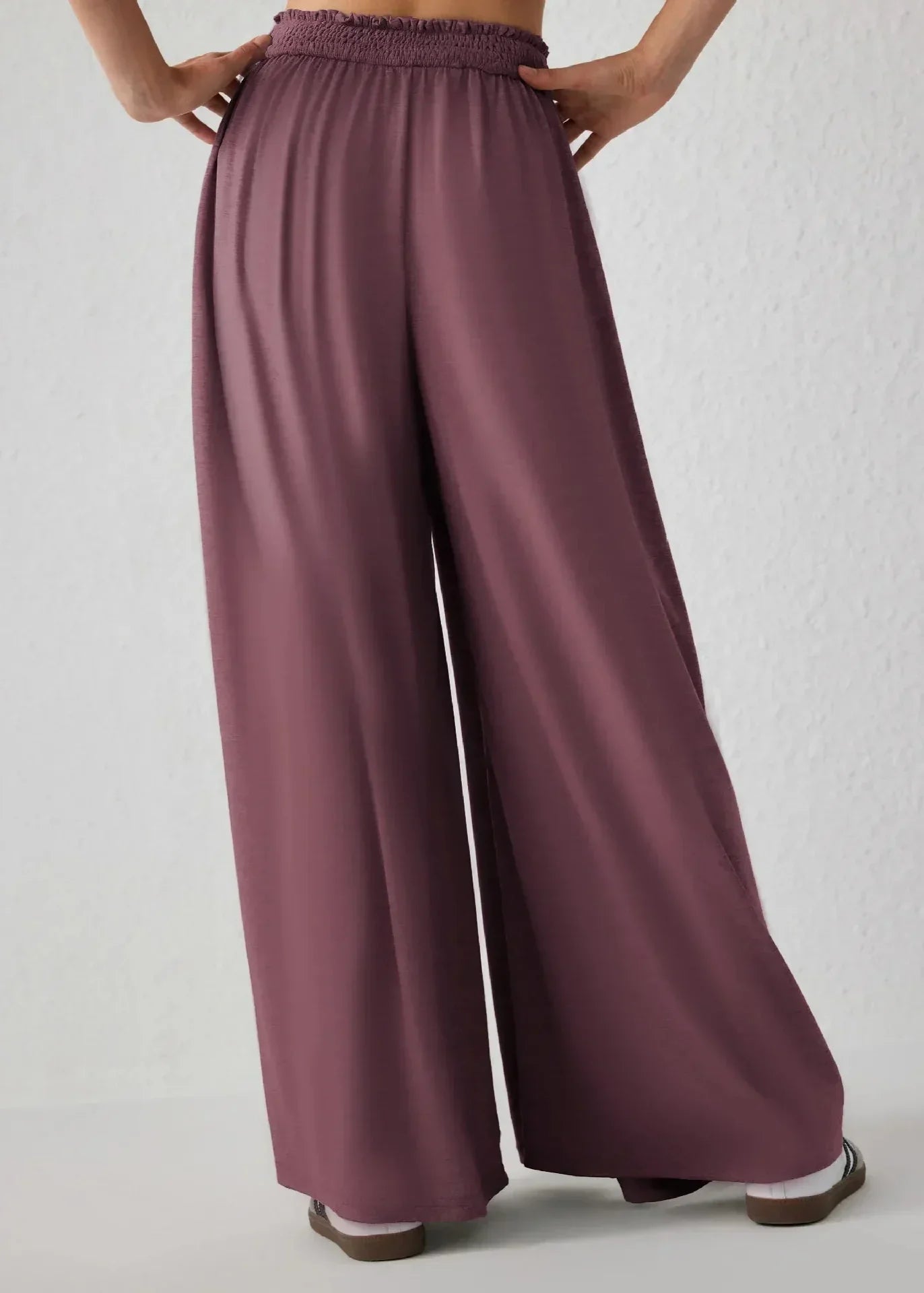 Pantaloni Donna Leggeri a Gamba Larga con Vita Elasticizzata – Stile Casual Estivo