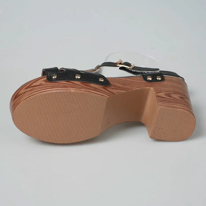 Women's Summer Sandals with Platform and Block Heel – Adjustable Ankle Strap