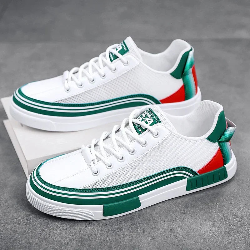 Sneakers Uomo in Mesh Traspirante con Lacci e Plantare Ammortizzato