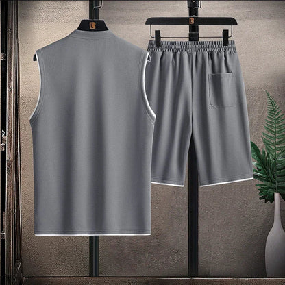 Completo Estivo Uomo Due Pezzi con Canotta e Pantaloncini con Coulisse