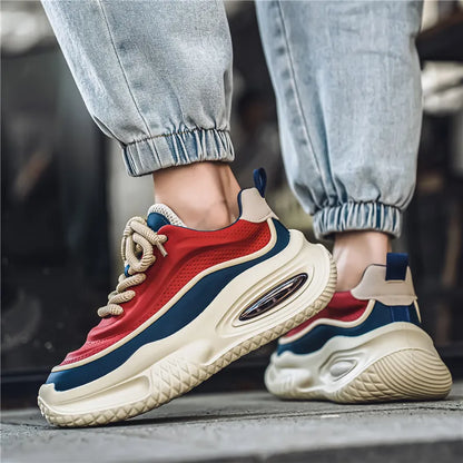 Sneakers Uomo Mesh Retrò con Suola Spessa – Stile Urbano Quotidiano