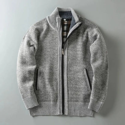 Cappotto Uomo Invernale Lungo con Chiusura a Bottoni e Dettagli Shearling Style
