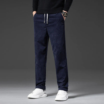 Pantaloni Uomo Velluto Style a Gamba Dritta con Vita Regolabile – Vestibilità Comoda