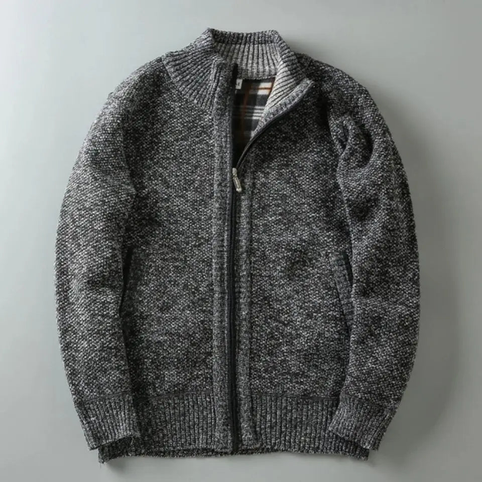Cappotto Uomo Invernale Lungo con Chiusura a Bottoni e Dettagli Shearling Style