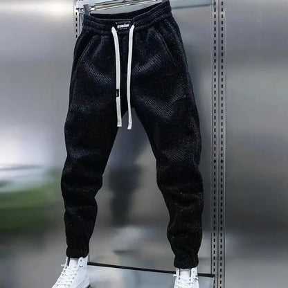 Herrebukser Slim Fit med Elastisk Talje og Snøre Mønster – Moderne Casual Stil