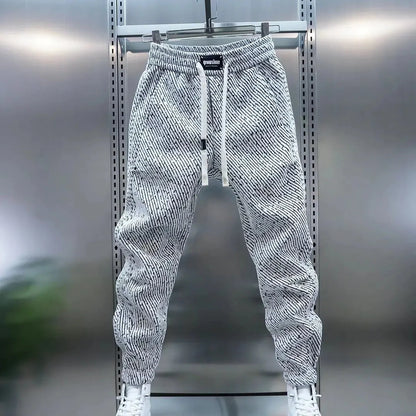Herrebukser Slim Fit med Elastisk Talje og Snøre Mønster – Moderne Casual Stil