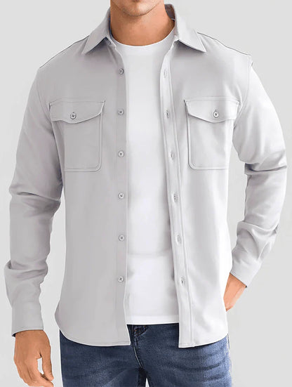 Overshirt da Uomo con Bottoni Slim Fit e Struttura Pulita