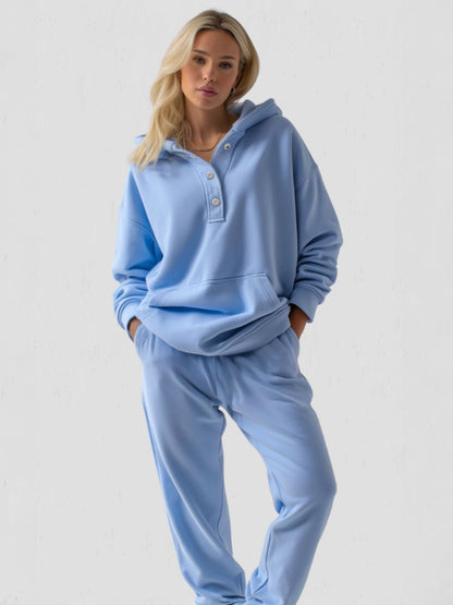 Felpa Donna Oversize con Cappuccio e Bottoni a Pressione – Stile Quotidiano