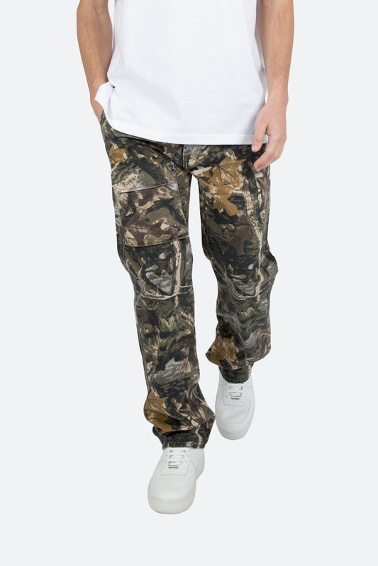 Men's Baggy Jeans with Camouflage Print – Loose Fit and Extended Length