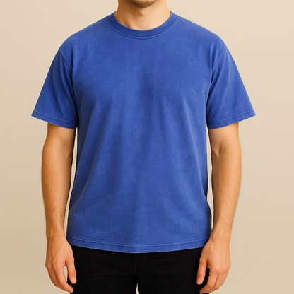 Men's T-Shirt with Straight Fit and Vintage Effect Finish