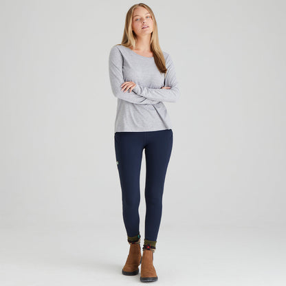 Leggings til kvinder med medium vægt, snøre i taljen og sidelommer