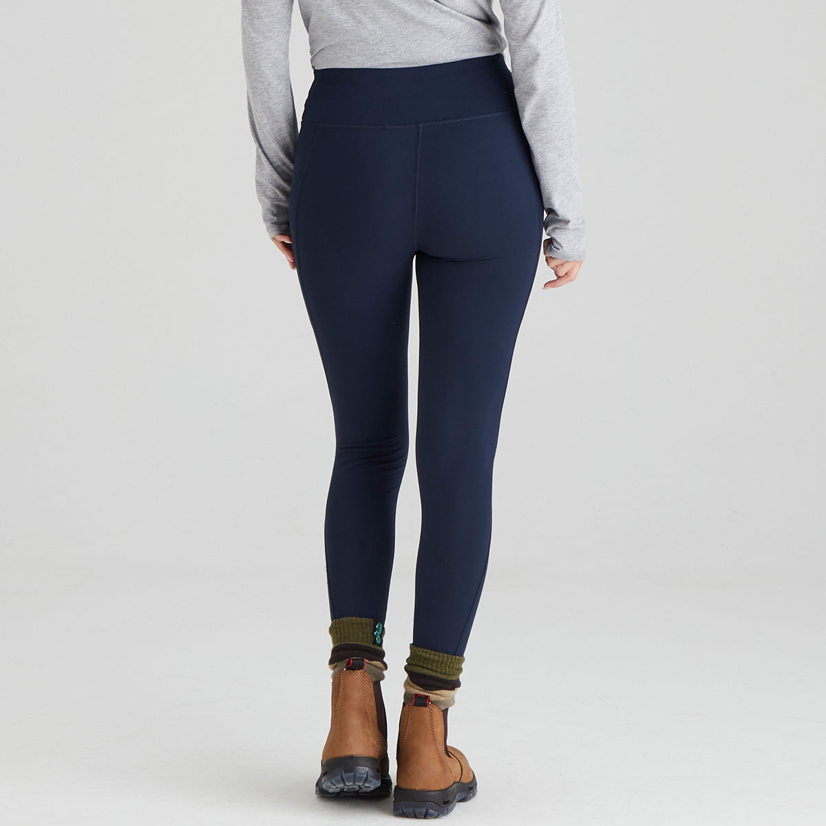 Leggings til kvinder med medium vægt, snøre i taljen og sidelommer