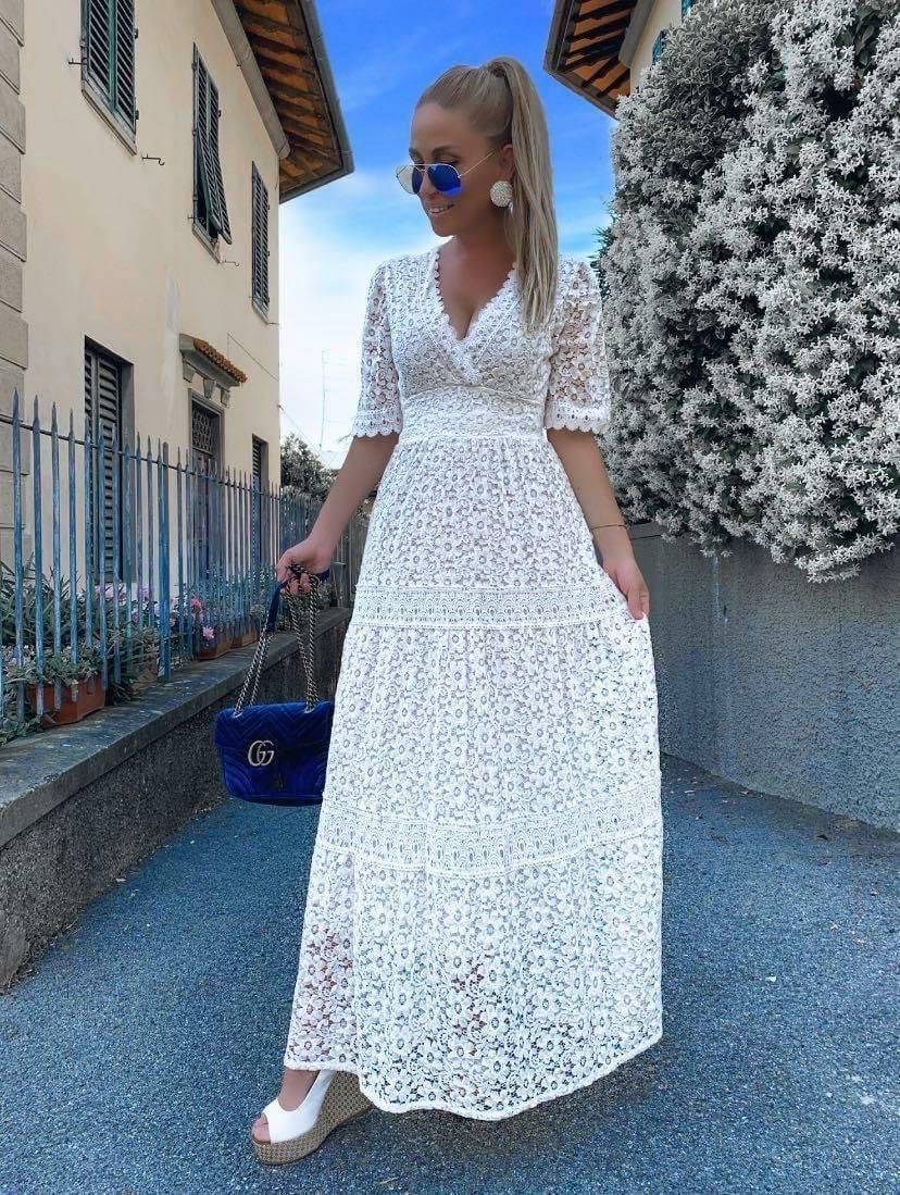 Women's Dress in Italian Lace Lightweight Breathable Summer