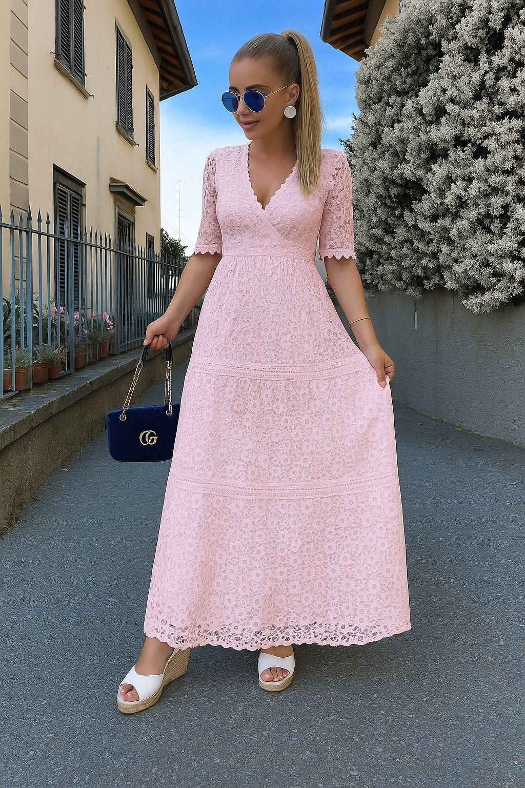 Women's Dress in Italian Lace Lightweight Breathable Summer