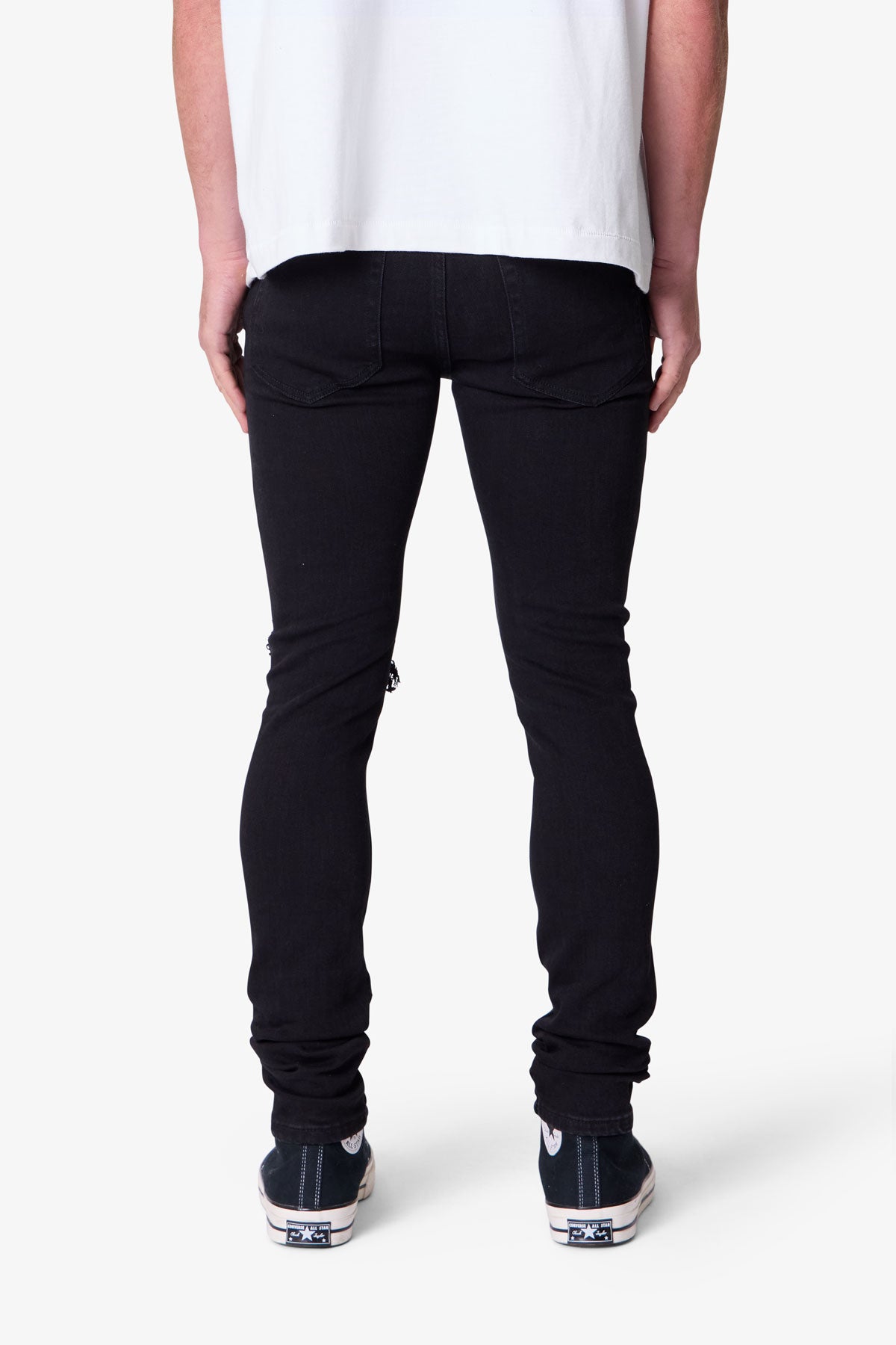 Jeans Uomo Skinny Neri con Effetto Sfumato e Vestibilità Allungata
