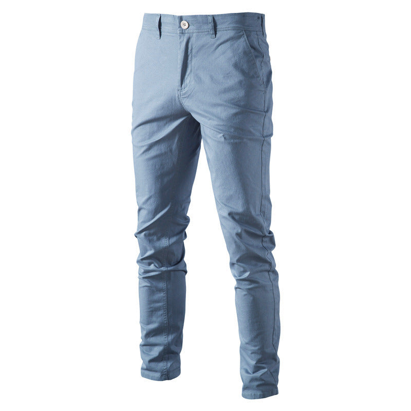 Pantaloni Uomo Rinforzati a Gamba Dritta con Vita Media e Chiusura a Zip – Design Essenziale