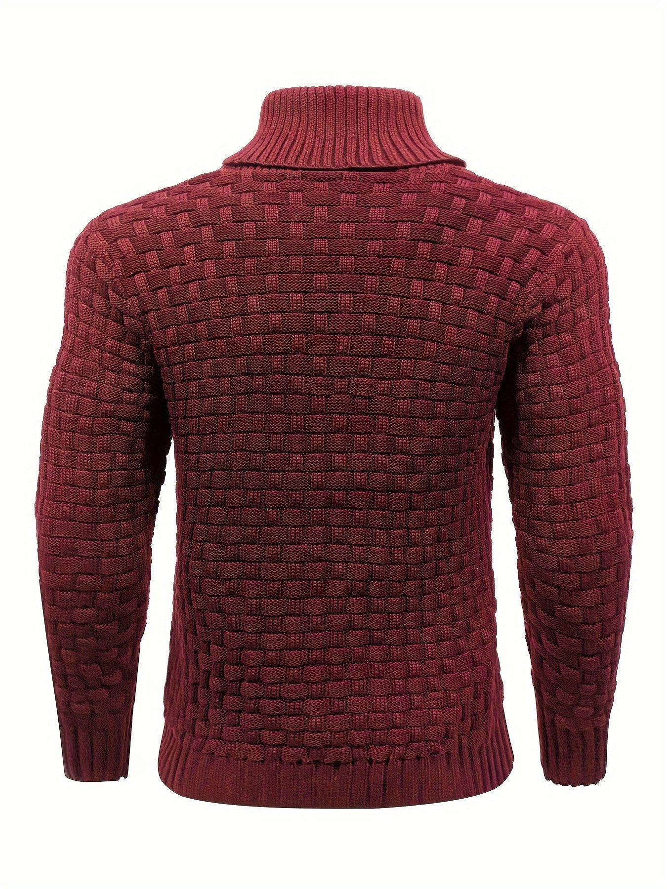 Maglione Uomo in Maglia Waffle con Collo a Sciarpa
