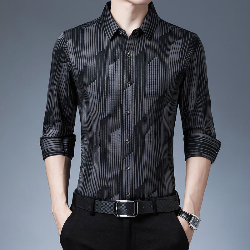 Men's Long Sleeve Shirt with Front Button Closure – Regular Fit