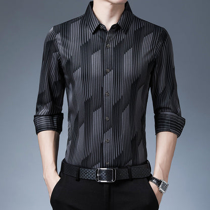 Men's Long Sleeve Shirt with Front Button Closure – Regular Fit
