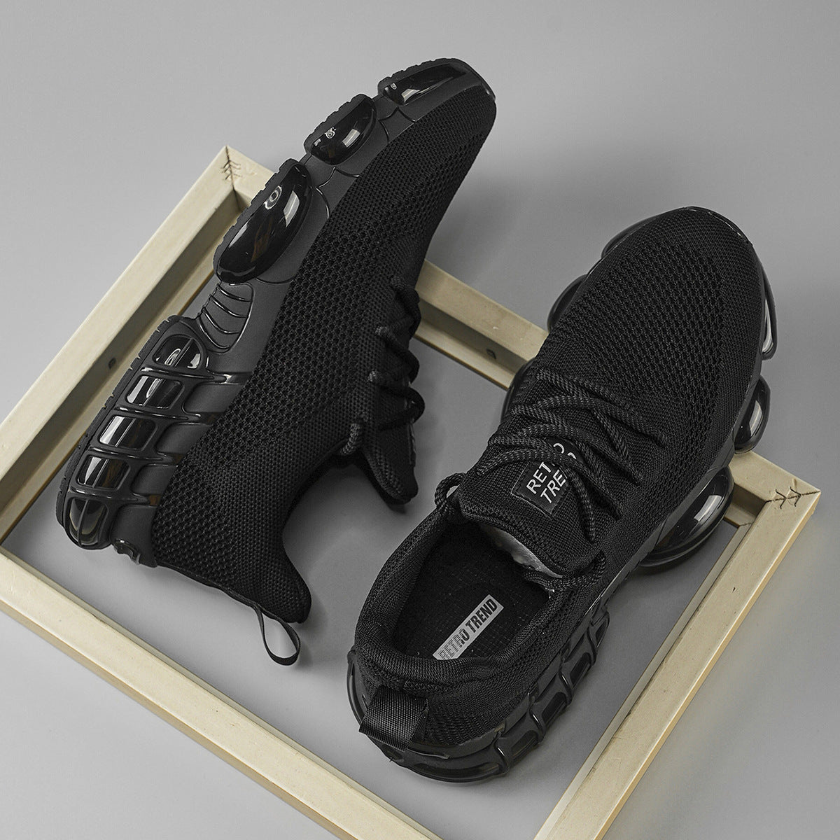 Zapatillas de baloncesto para hombre de tejido de malla transpirable, con cordones y diseño a contraste