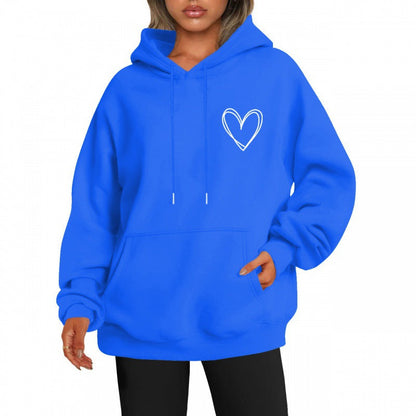 Women's brushed-fabric hoodie with a hooded neckline
