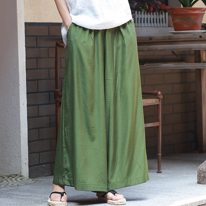 Women's Wide-Leg Pants with Loose Fit – Solid Color