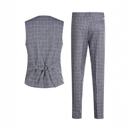 Herredragt i to dele med ternet vest og elegante bukser – Businessstil