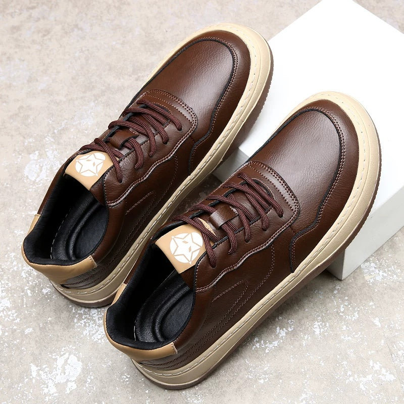Scarpe Sportive Uomo Traspiranti con Suola Spessa e Dettagli Traforati – Stile Retrò