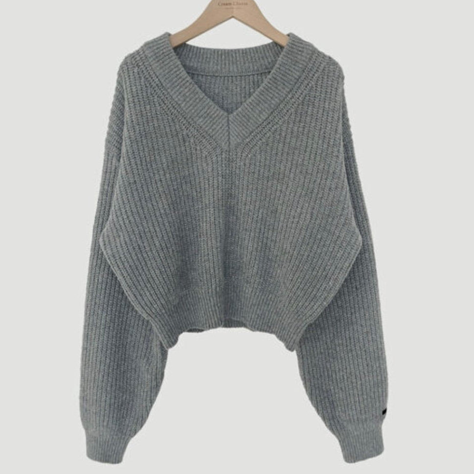 Damepullover med let patch og lange ærmer