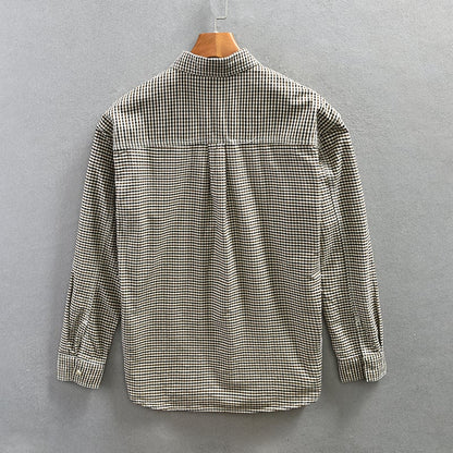 Camisa primaveral de hombre a cuadros estilo japonés