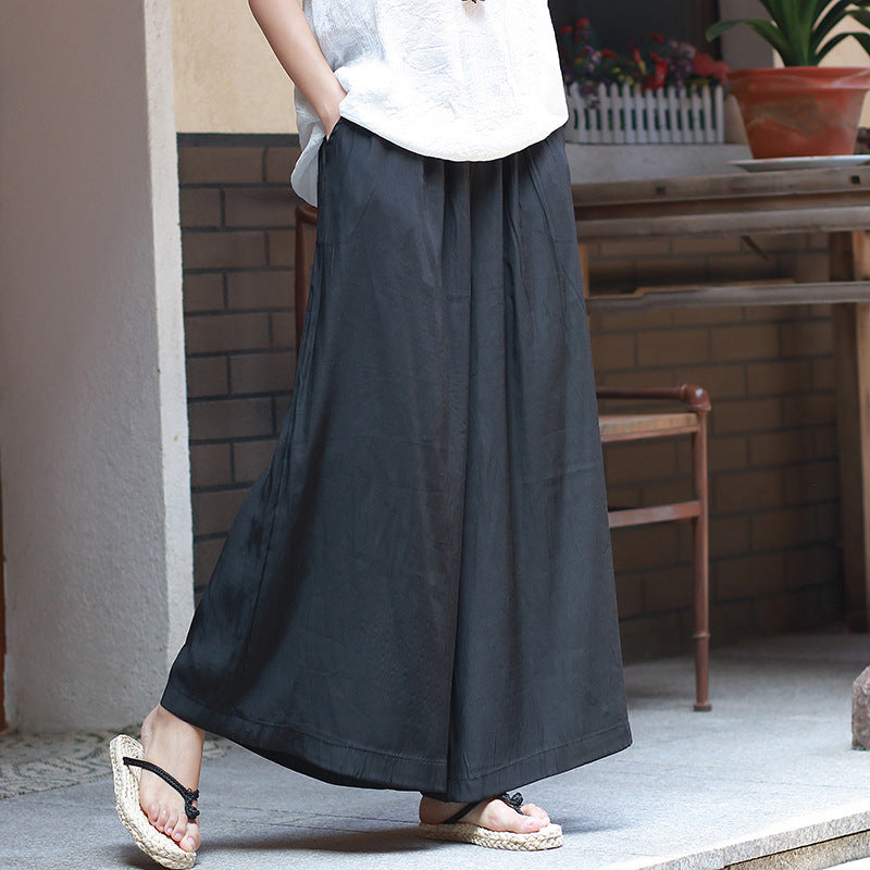 Women's Wide-Leg Pants with Loose Fit – Solid Color