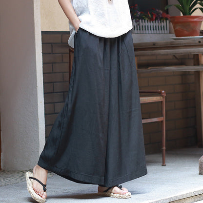 Women's Wide-Leg Pants with Loose Fit – Solid Color
