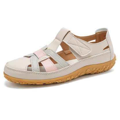 Sandali Donna Retrò con Chiusura a Strappo, Punta Tonda e Suola Morbida – Sandali Casual