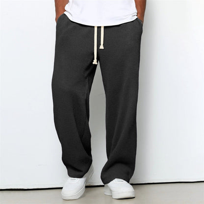 Men's Athleisure Straight-Leg Honeycomb Knit Pants – Comfortable Fit
