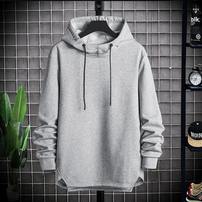 Men's Pullover Hoodie with Crew Neck, Kangaroo Pocket, and Dropped Shoulder Sleeves