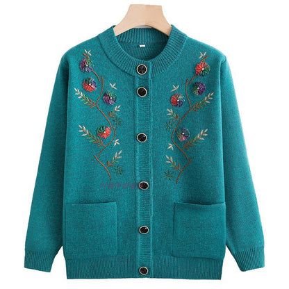 Women's Winter Cardigan, Wide Knitted with 3D Pattern