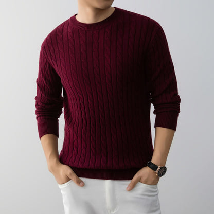 Maglione da Uomo a Maniche Lunghe a Vestibilità Ampia con Motivo Jacquard