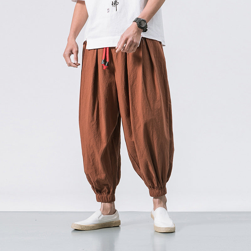 Men's Harem Pants Loose Fit Adjustable Waist Elastic Cuffs – Casual Style