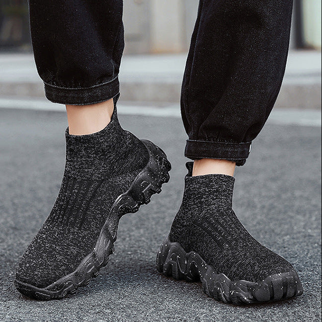 Zapatos de hombre sin cordones hasta media pantorrilla con suela elevada