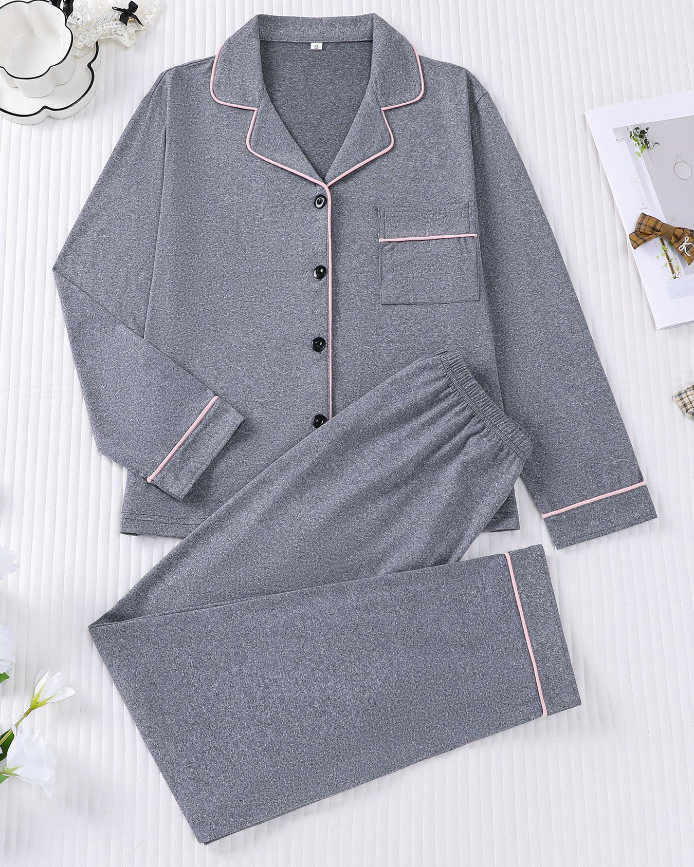 Lightweight Women's Set with Long-Sleeve Cardigan and Long Pants – Slim Casual Outfit