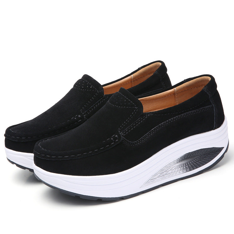 Women's Wedge Platform Shoes with Slip-On Design – Casual Shoes