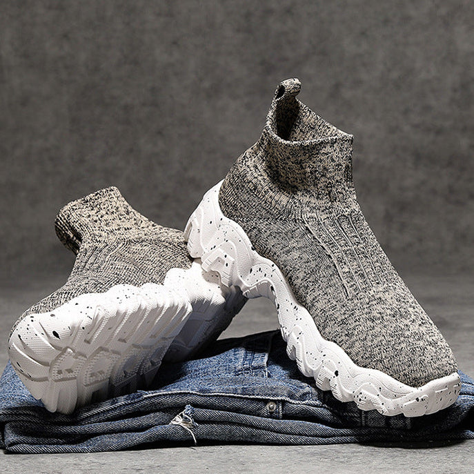 Zapatos de hombre sin cordones hasta media pantorrilla con suela elevada