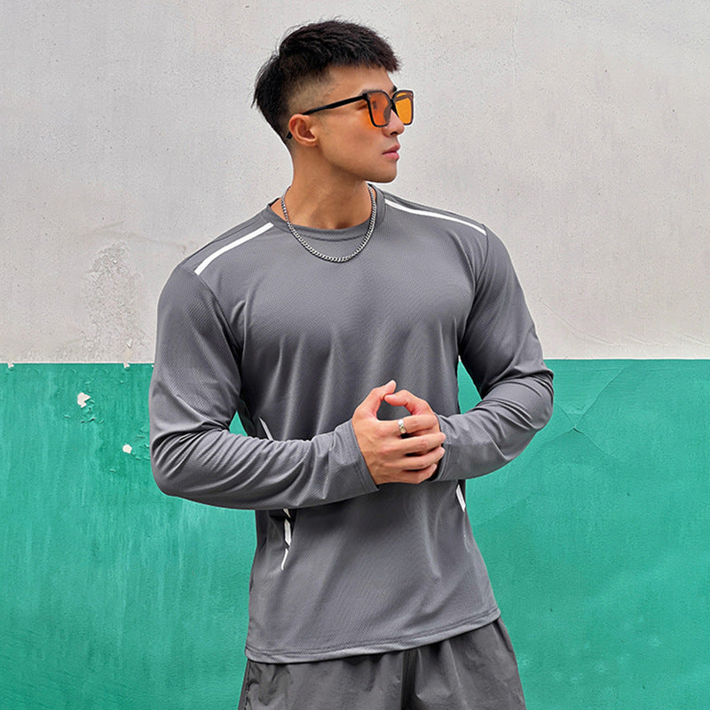 Maglia Uomo a Manica Lunga con Girocollo e Stampa Effetto Dipinto a Mano – Vestibilità Comoda